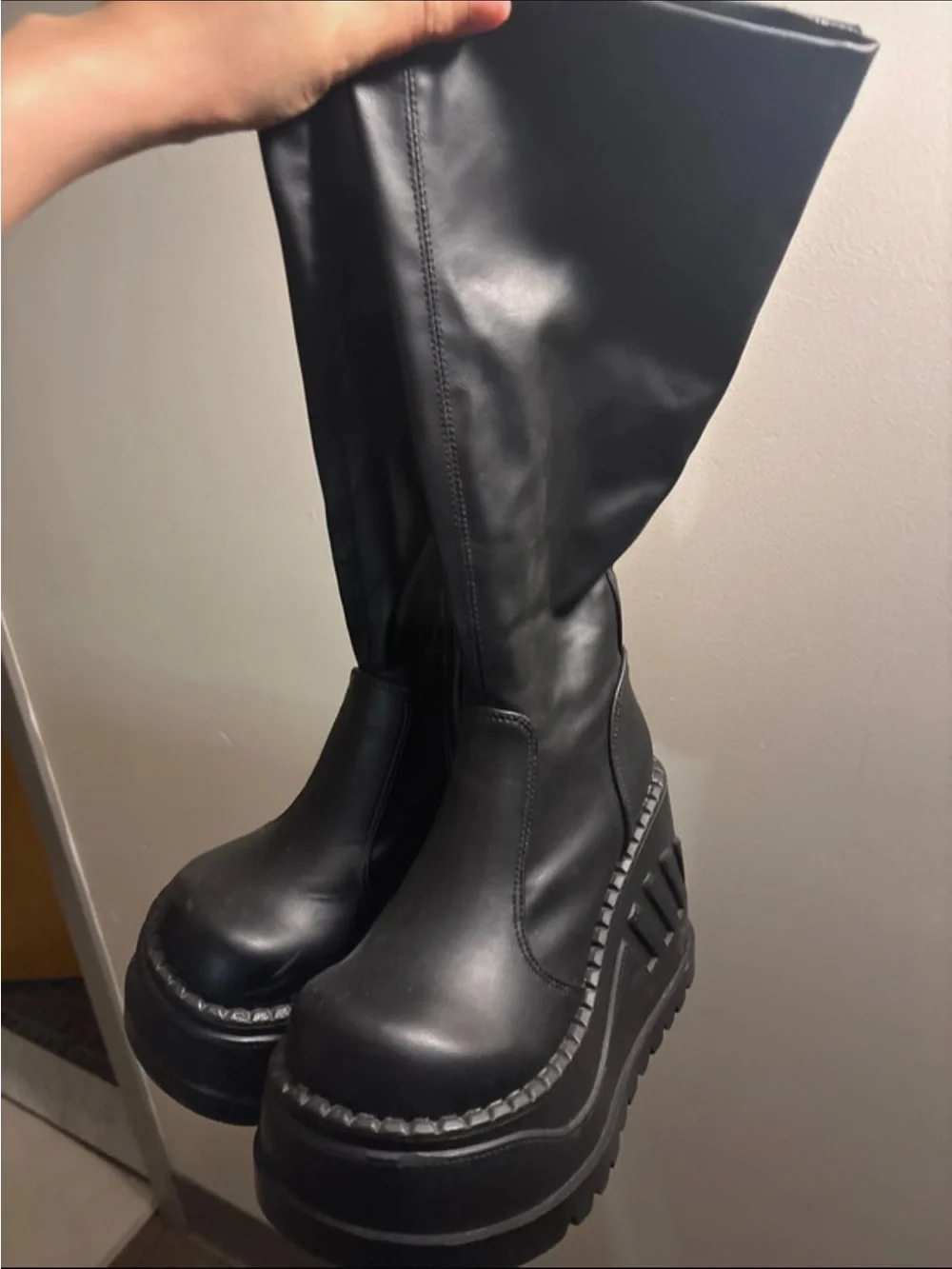 Demonia Black Platform Ankle Boots